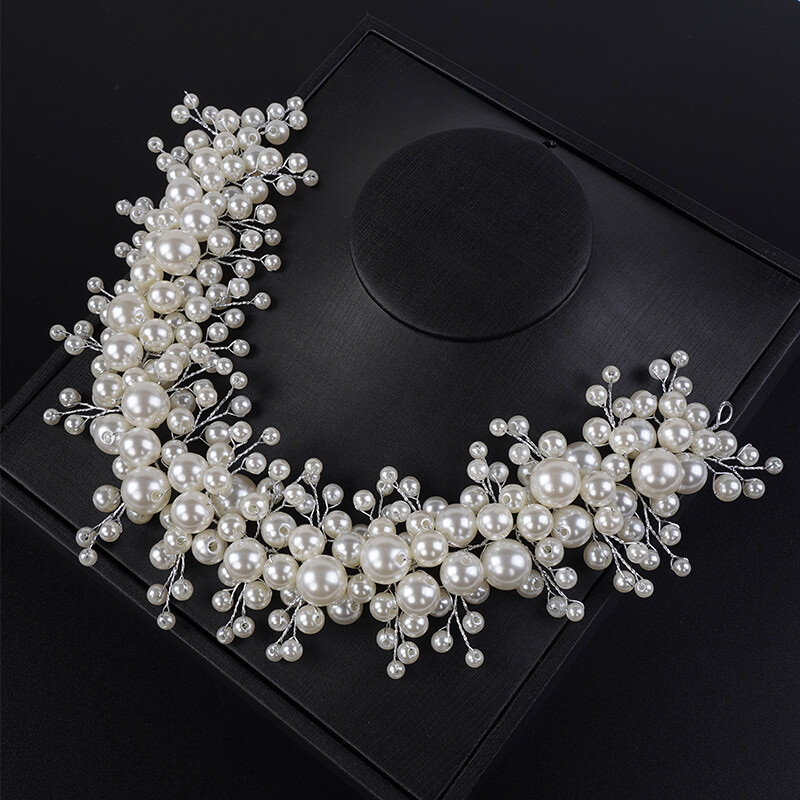 Μοντέρνα χειροποίητα μαργαριτάρια νυφικό κεφαλόδεσμο Πολυτελή αξεσουάρ για τα μαλλιά γάμου Bridesmaid Girls Head Jewels for Women Headpiece Tiaras