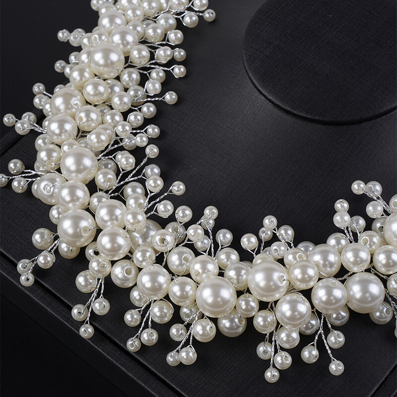 Μοντέρνα χειροποίητα μαργαριτάρια νυφικό κεφαλόδεσμο Πολυτελή αξεσουάρ για τα μαλλιά γάμου Bridesmaid Girls Head Jewels for Women Headpiece Tiaras