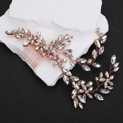 Ezüst strasszos menyasszonyi fejpánt hajfésű Divatos Handamde fekete esküvői hajkiegészítők Piros kék party fejdísz zöld tiaras