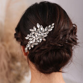 Pieptene de păr cu strasuri, 14 culori, pentru coafură de nuntă, roșu de vin, accesorii pentru păr de mireasă, lucrate manual, bijuterii pentru cap de nuntă