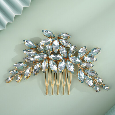 Pieptene de păr cu strasuri, 14 culori, pentru coafură de nuntă, roșu de vin, accesorii pentru păr de mireasă, lucrate manual, bijuterii pentru cap de nuntă