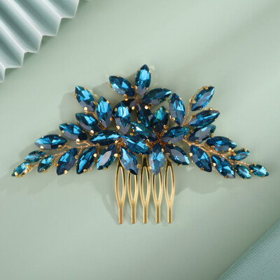 Pieptene de păr cu strasuri, 14 culori, pentru coafură de nuntă, roșu de vin, accesorii pentru păr de mireasă, lucrate manual, bijuterii pentru cap de nuntă