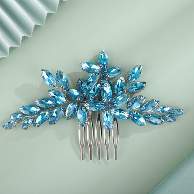 Pieptene de păr cu strasuri, 14 culori, pentru coafură de nuntă, roșu de vin, accesorii pentru păr de mireasă, lucrate manual, bijuterii pentru cap de nuntă