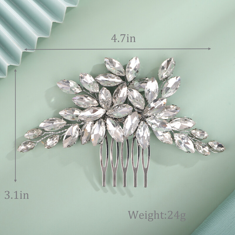 Pieptene de păr cu strasuri, 14 culori, pentru coafură de nuntă, roșu de vin, accesorii pentru păr de mireasă, lucrate manual, bijuterii pentru cap de nuntă