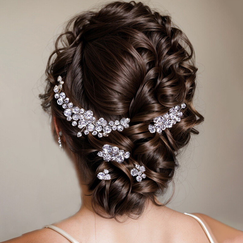 YouLaPan strasszos hajfésű szett Menyasszonyi Esküvői Kristály Hajdísz Kézzel Készített Hajékszer Kiegészítők Strasszos Hajcsat HP387