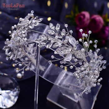 YouLaPan Crystal Bridal Headpiece Αλουμίνιο κεφαλόδεσμο για νύφες Αξεσουάρ για τα μαλλιά γάμου Princess Tiara Διαγωνισμός κεφαλής HP272