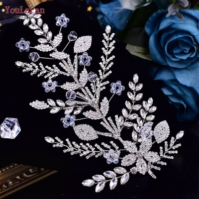 YouLaPan Γάμος με στρας Νυφική κορδέλα Αξεσουάρ για τα μαλλιά Γυναικεία καλύμματα κεφαλής Νύφες Κεφαλή καλλωπισμού Διαγωνισμός Γυναικεία στολίδια μαλλιών HP491