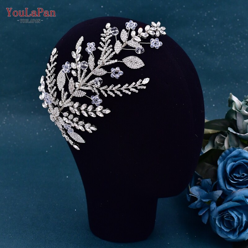 YouLaPan Γάμος με στρας Νυφική κορδέλα Αξεσουάρ για τα μαλλιά Γυναικεία καλύμματα κεφαλής Νύφες Κεφαλή καλλωπισμού Διαγωνισμός Γυναικεία στολίδια μαλλιών HP491