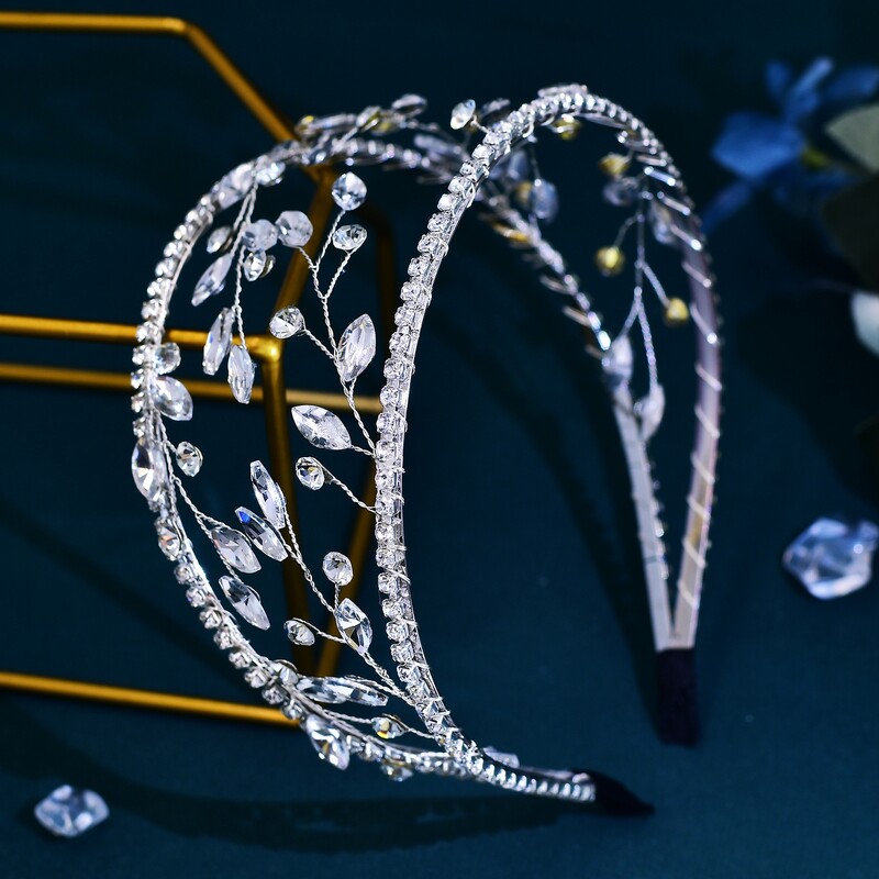 Bentita de mireasa Accesorii de nunta cu strasuri Pietre pretioase Nunta Parrura de mireasa Pietre lucrate manual Coafura pentru femeie Petrecere HP630