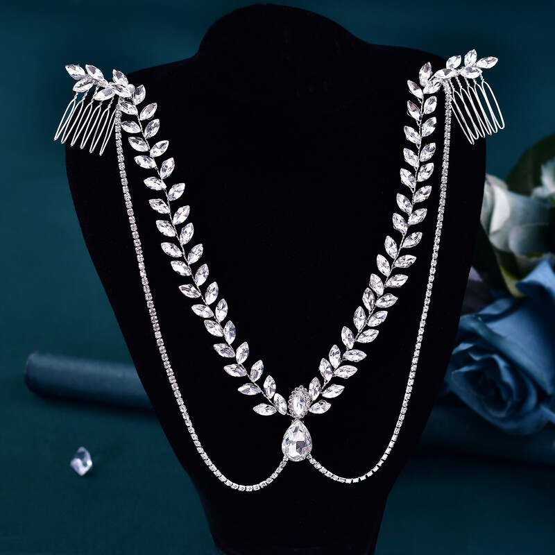 Csillogó strasszos menyasszonyi homloklánc Elbűvölő fejpánt esküvői homlokzati fejlánc menyasszonyi strasszhoz HP524