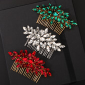 Madingi sidabriniai Kalnų krištolas nuotakų plaukų šukos juodos vestuvinės galvos aksesuarai žalia nuotaka galvos apdangalas rankų darbo moterų vakarėlis raudonos tiaros