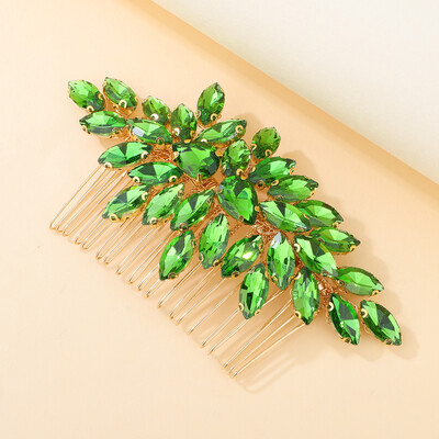 Madingi sidabriniai Kalnų krištolas nuotakų plaukų šukos juodos vestuvinės galvos aksesuarai žalia nuotaka galvos apdangalas rankų darbo moterų vakarėlis raudonos tiaros