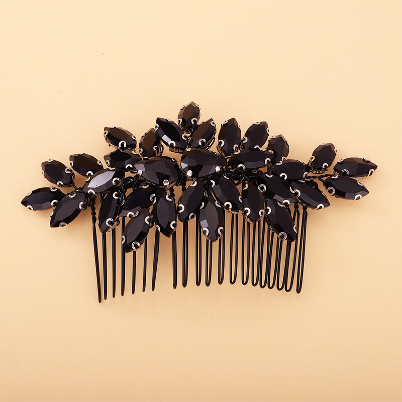 Madingi sidabriniai Kalnų krištolas nuotakų plaukų šukos juodos vestuvinės galvos aksesuarai žalia nuotaka galvos apdangalas rankų darbo moterų vakarėlis raudonos tiaros