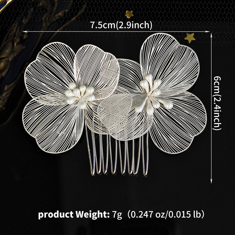 Divat 6db/tétel Gyöngy hajtűk Clipek nőknek Ezüst színű Menyasszonyi Esküvői Haj Kiegészítők Ékszerek Menyasszonyi fejdísz