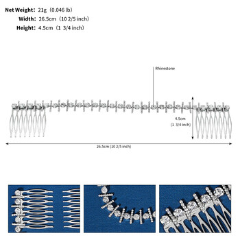 Ασημί Χρώμα Πολυτελές Κρυστάλλινο Κεφαλό Νυφικό Rhinestone Νυφική χτένα μαλλιών για γυναίκες Αξεσουάρ για τα μαλλιά γάμου