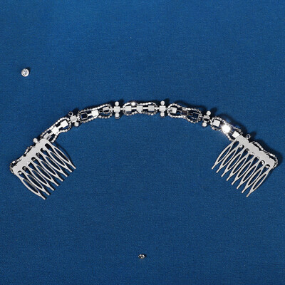 Ασημί Χρώμα Πολυτελές Κρυστάλλινο Κεφαλό Νυφικό Rhinestone Νυφική χτένα μαλλιών για γυναίκες Αξεσουάρ για τα μαλλιά γάμου