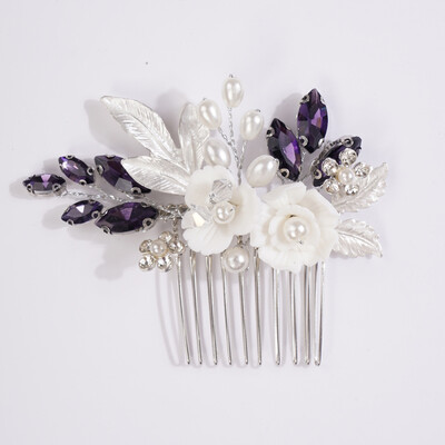 Divat virágos strassz gyöngy menyasszonyi hajfésűk kézzel készített leveles esküvői fejdísz Bohém fejdísz női kiegészítők tiara