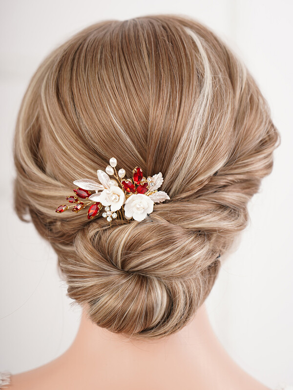 Divat virágos strassz gyöngy menyasszonyi hajfésűk kézzel készített leveles esküvői fejdísz Bohém fejdísz női kiegészítők tiara