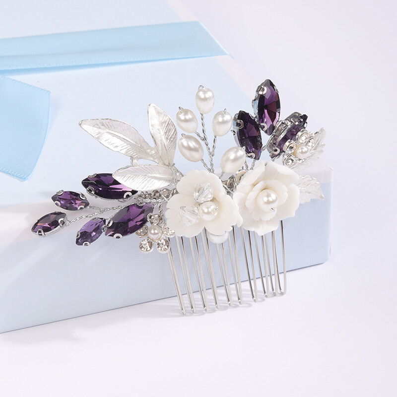 Divat virágos strassz gyöngy menyasszonyi hajfésűk kézzel készített leveles esküvői fejdísz Bohém fejdísz női kiegészítők tiara