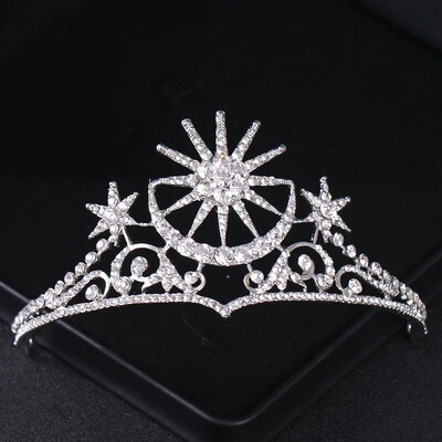 Kristály Esküvői Tiara és Koronák Strasszkő Princess Diadem Menyasszonyi Esküvői Haj Kiegészítők Ékszerek Korona Tiara Női Menyasszonynak
