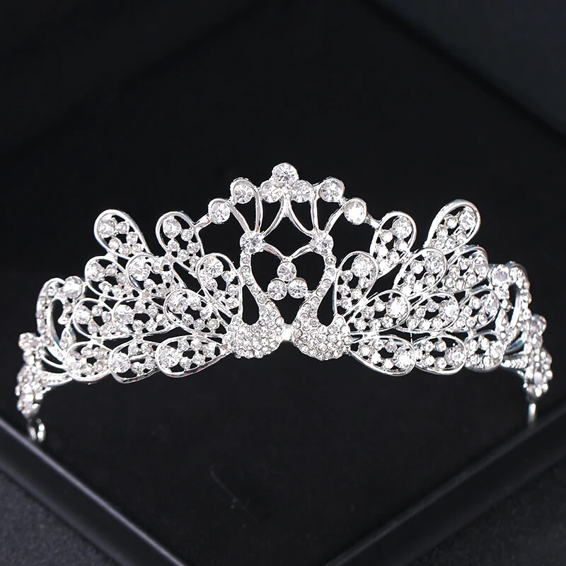 Kristály Esküvői Tiara és Koronák Strasszkő Princess Diadem Menyasszonyi Esküvői Haj Kiegészítők Ékszerek Korona Tiara Női Menyasszonynak