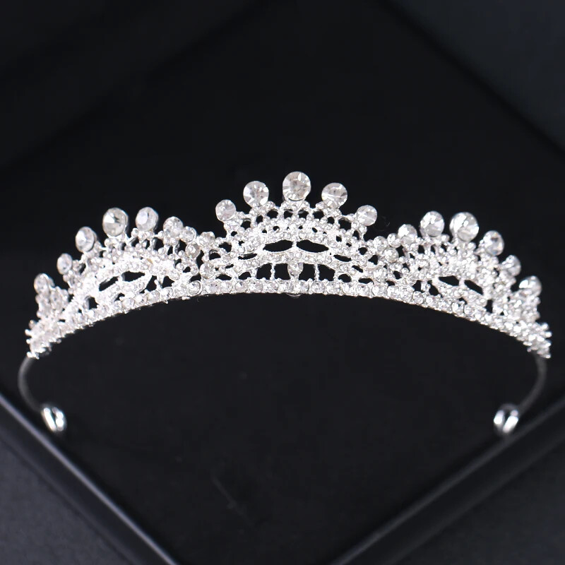 Kristály Esküvői Tiara és Koronák Strasszkő Princess Diadem Menyasszonyi Esküvői Haj Kiegészítők Ékszerek Korona Tiara Női Menyasszonynak