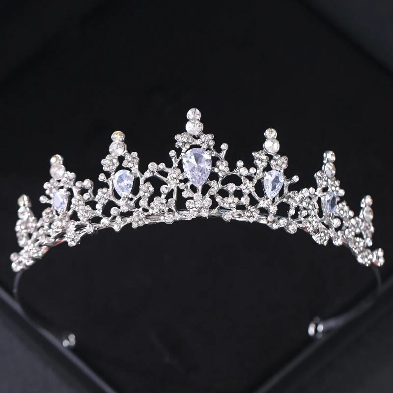 Kristály Esküvői Tiara és Koronák Strasszkő Princess Diadem Menyasszonyi Esküvői Haj Kiegészítők Ékszerek Korona Tiara Női Menyasszonynak