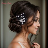 YouLaPan Moteriška U formos plaukų segtukas Plaukų aksesuarai Vestuviniai plaukų papuošalai Spaustuvės Papuošalai Perlų lydinio gėlės nuotakos galvos apdangalas HP504