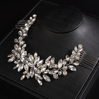 Argintiu, aur, vintage, strasuri, piepteni de păr pentru nuntă, bentiță pentru femei, bijuterii de mireasă lucrate manual, accesorii pentru domnișoară de onoare, diademe