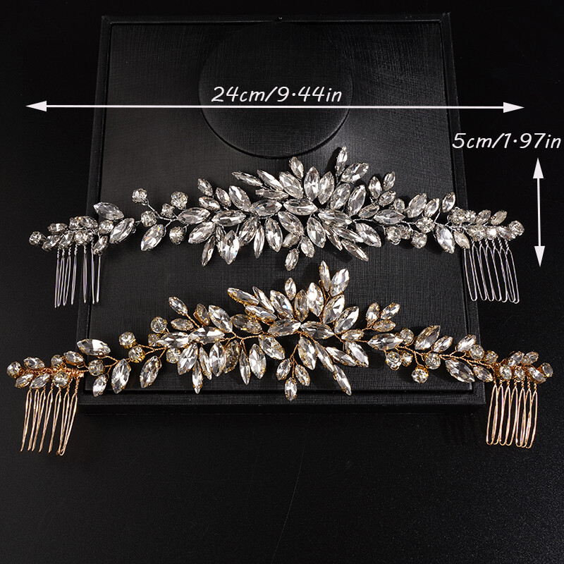 Argintiu, aur, vintage, strasuri, piepteni de păr pentru nuntă, bentiță pentru femei, bijuterii de mireasă lucrate manual, accesorii pentru domnișoară de onoare, diademe