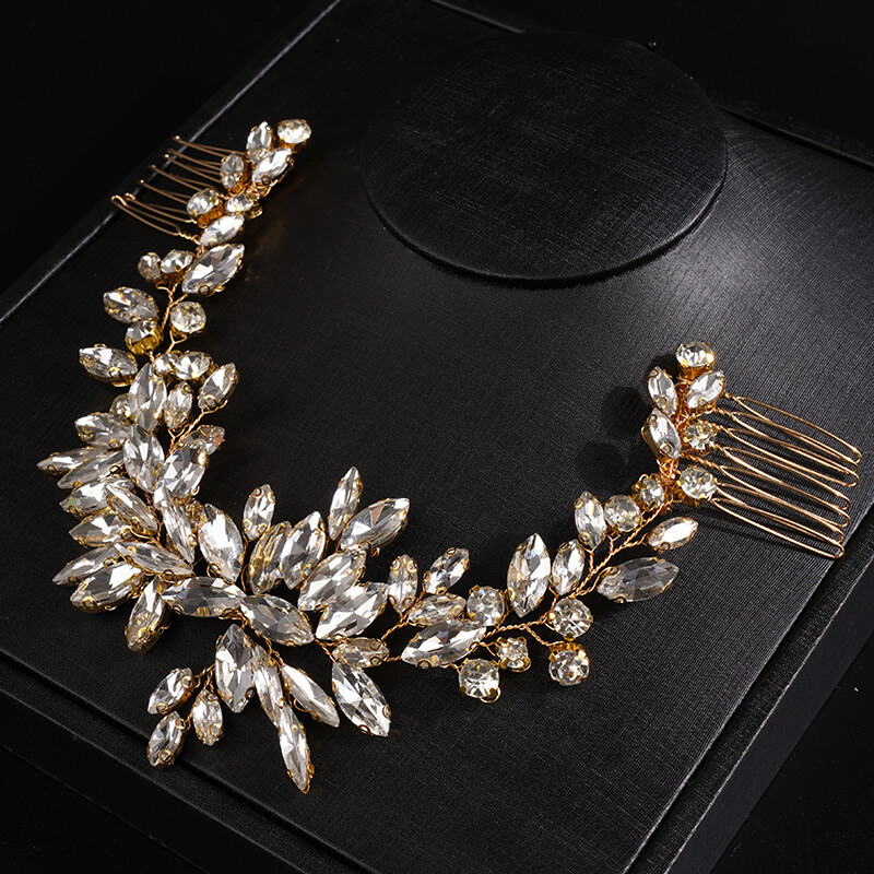 Argintiu, aur, vintage, strasuri, piepteni de păr pentru nuntă, bentiță pentru femei, bijuterii de mireasă lucrate manual, accesorii pentru domnișoară de onoare, diademe