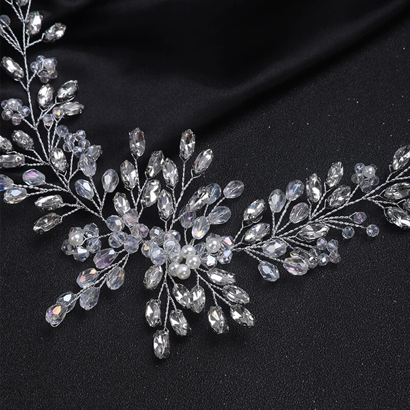 Lucrate manual, aur roz, argintiu, bentite, accesorii pentru păr de nuntă, la modă, cu strasuri, bentițe pentru păr, bijuterii pentru femei