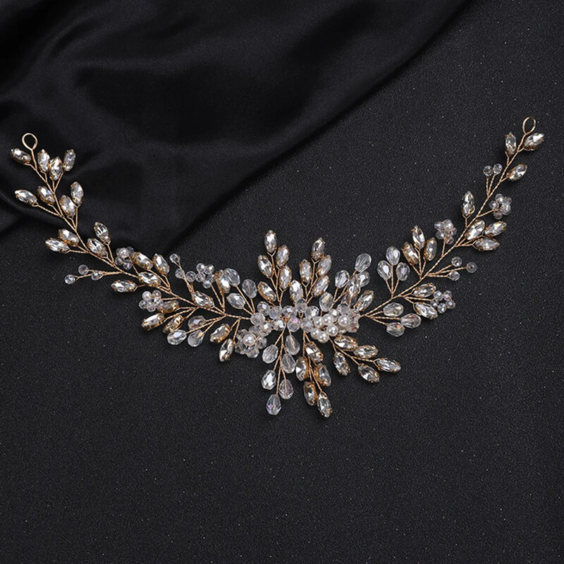 Lucrate manual, aur roz, argintiu, bentite, accesorii pentru păr de nuntă, la modă, cu strasuri, bentițe pentru păr, bijuterii pentru femei