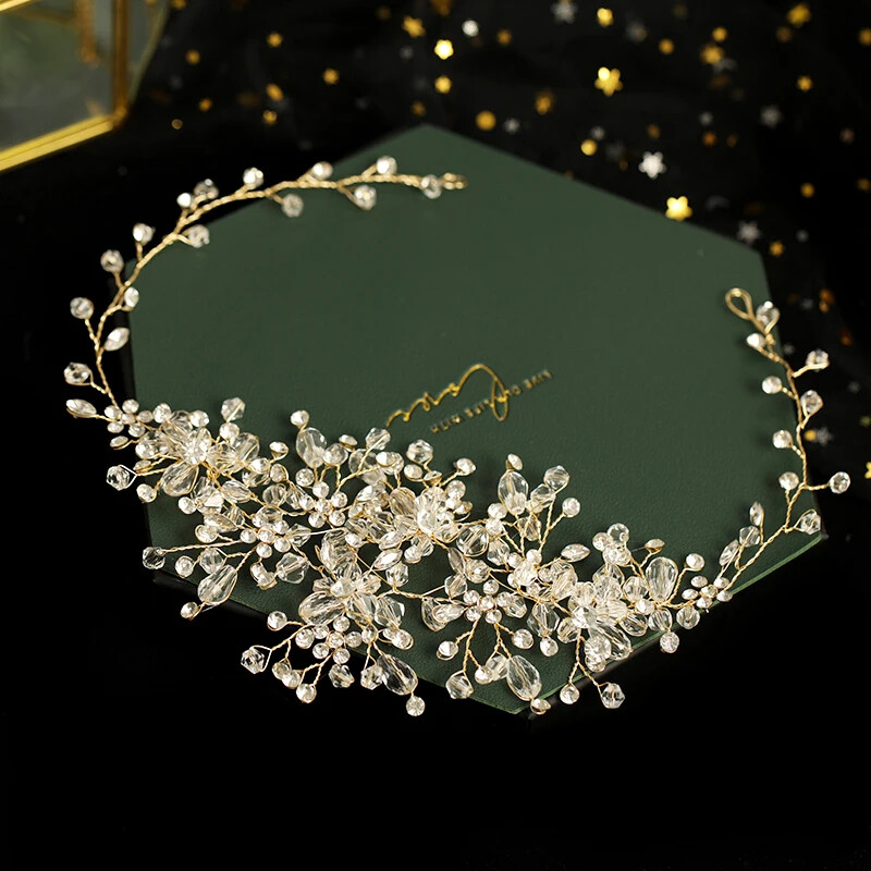 Kristály strasszkő esküvői fejpánt tiara nőknek menyasszonyi parti királynő menyasszonyi esküvői haj kiegészítők ékszer szalag hajpánt ajándék