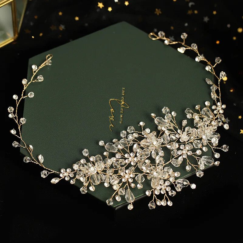 Kristály strasszkő esküvői fejpánt tiara nőknek menyasszonyi parti királynő menyasszonyi esküvői haj kiegészítők ékszer szalag hajpánt ajándék