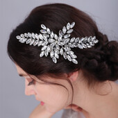 Accesorii pentru păr de nuntă cu stras de lux, 11 culori, pieptene de păr de mireasă lucrat manual pentru femei, caciulă pentru domnișoare de onoare, diademă