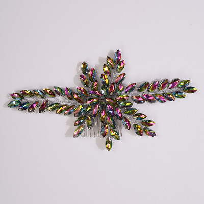 Accesorii pentru păr de nuntă cu stras de lux, 11 culori, pieptene de păr de mireasă lucrat manual pentru femei, caciulă pentru domnișoare de onoare, diademă