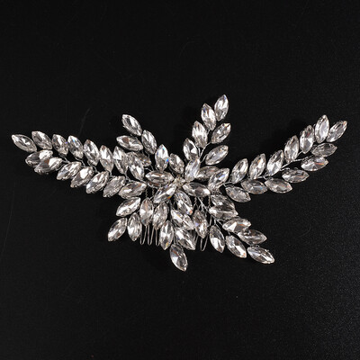 Accesorii pentru păr de nuntă cu stras de lux, 11 culori, pieptene de păr de mireasă lucrat manual pentru femei, caciulă pentru domnișoare de onoare, diademă