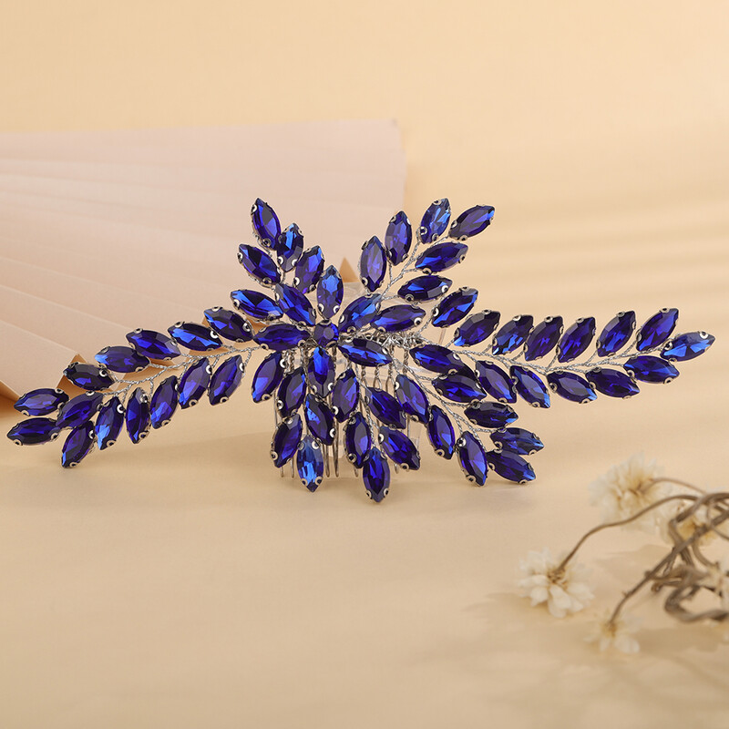 Accesorii pentru păr de nuntă cu stras de lux, 11 culori, pieptene de păr de mireasă lucrat manual pentru femei, caciulă pentru domnișoare de onoare, diademă