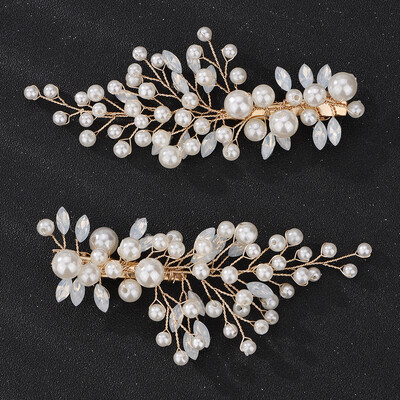 Modes Pērļu Sudraba Zelta Rhinestone Kāzu klipši Kāzu Līgavas Galvassegas Roku darbs Vintage ballīte Līgavas māsas Prom Head Rotaslietas