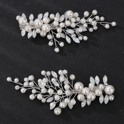 Modes Pērļu Sudraba Zelta Rhinestone Kāzu klipši Kāzu Līgavas Galvassegas Roku darbs Vintage ballīte Līgavas māsas Prom Head Rotaslietas