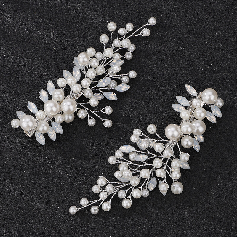 Modes Pērļu Sudraba Zelta Rhinestone Kāzu klipši Kāzu Līgavas Galvassegas Roku darbs Vintage ballīte Līgavas māsas Prom Head Rotaslietas