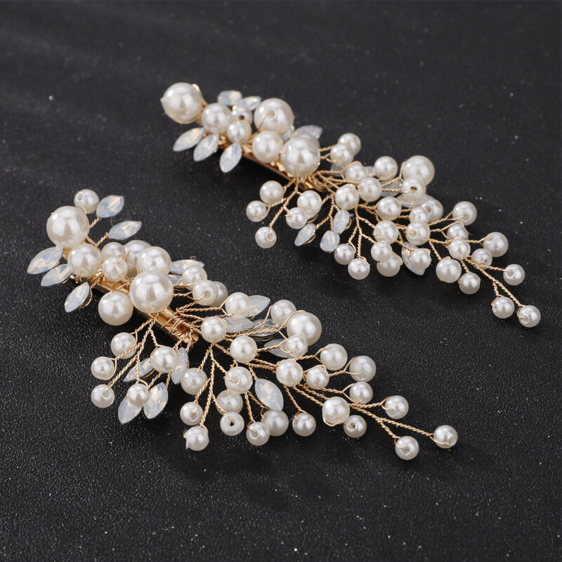 Modes Pērļu Sudraba Zelta Rhinestone Kāzu klipši Kāzu Līgavas Galvassegas Roku darbs Vintage ballīte Līgavas māsas Prom Head Rotaslietas