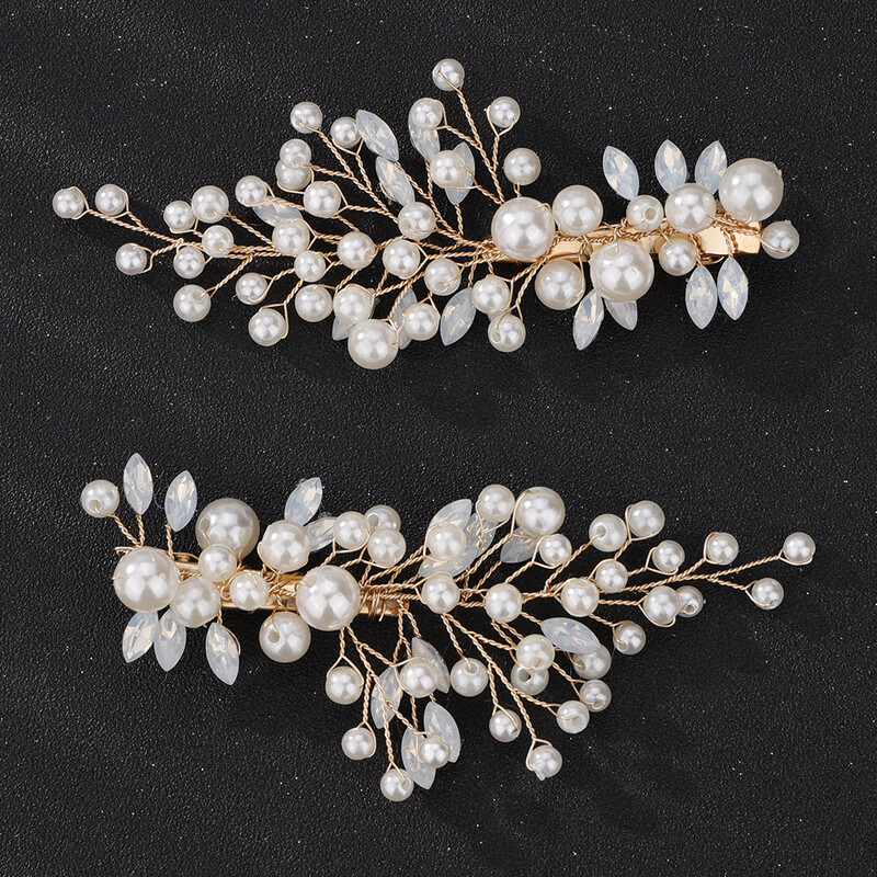 Modes Pērļu Sudraba Zelta Rhinestone Kāzu klipši Kāzu Līgavas Galvassegas Roku darbs Vintage ballīte Līgavas māsas Prom Head Rotaslietas