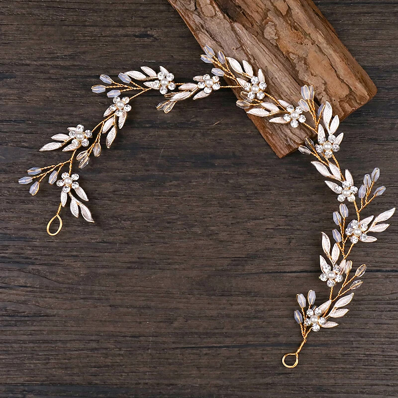 Vintage kullast peapaelad juuksekaunistused lehed kivist lillelised juuksepaelad naistele tüdrukutele peakate pulmade juuste aksessuaarid kingitused