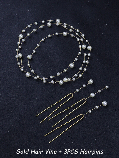 Elegáns ezüst menyasszonyi haj szőlőgyöngyök kézzel készített női fejpánt bankettre hajdíszek Esküvői hajkiegészítők ékszerek