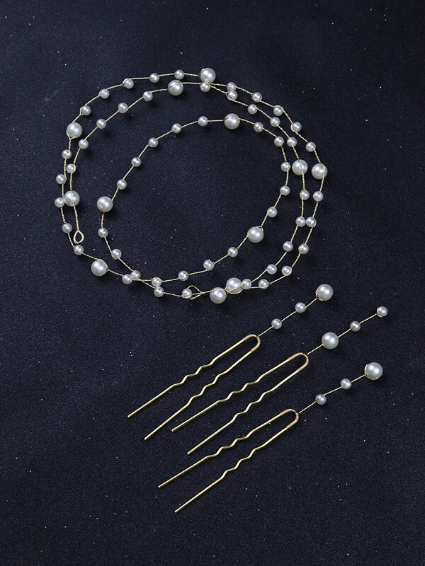 Elegáns ezüst menyasszonyi haj szőlőgyöngyök kézzel készített női fejpánt bankettre hajdíszek Esküvői hajkiegészítők ékszerek