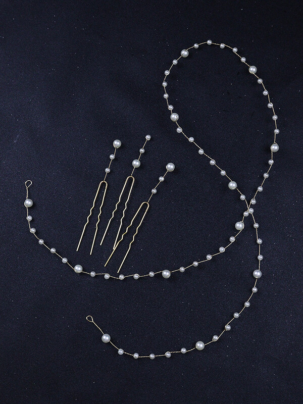 Elegáns ezüst menyasszonyi haj szőlőgyöngyök kézzel készített női fejpánt bankettre hajdíszek Esküvői hajkiegészítők ékszerek