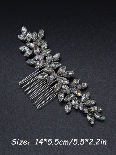 Pieptene de păr de lux cu strasuri, trandafir roșu, rochie de mireasă pentru accesorii de păr, pentru femei, bentită lucrată manual, accesorii pentru cap de mireasă, păr de nuntă.