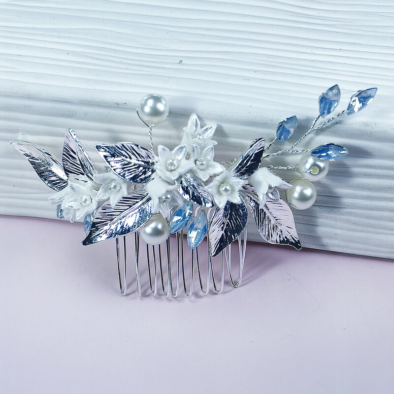 Νυφικό μαργαριτάρι χτένα μαλλιών νυφικό κρυστάλλινο κεφάλι λουλουδιών πλαϊνή χτένα φουρκέτα νυφικό στολίδι για κυρίες και κορίτσια